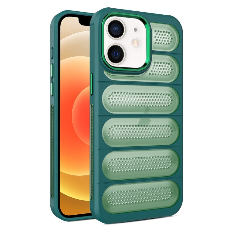 For iPhone 12 Cooling Armor Translucent Mesh Breathable Phone Case