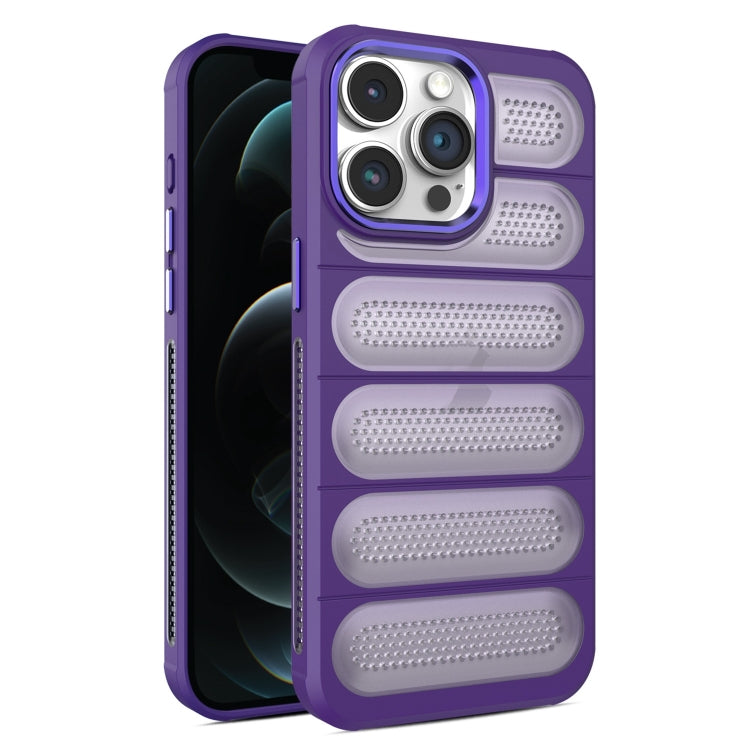 For iPhone 12 Pro Max Cooling Armor Translucent Mesh Breathable Phone Case