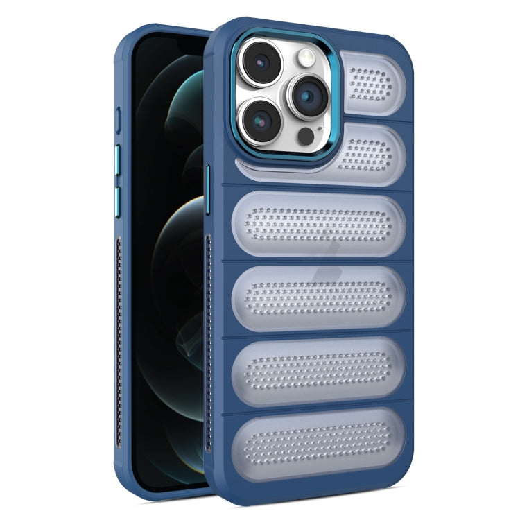For iPhone 12 Pro Max Cooling Armor Translucent Mesh Breathable Phone Case