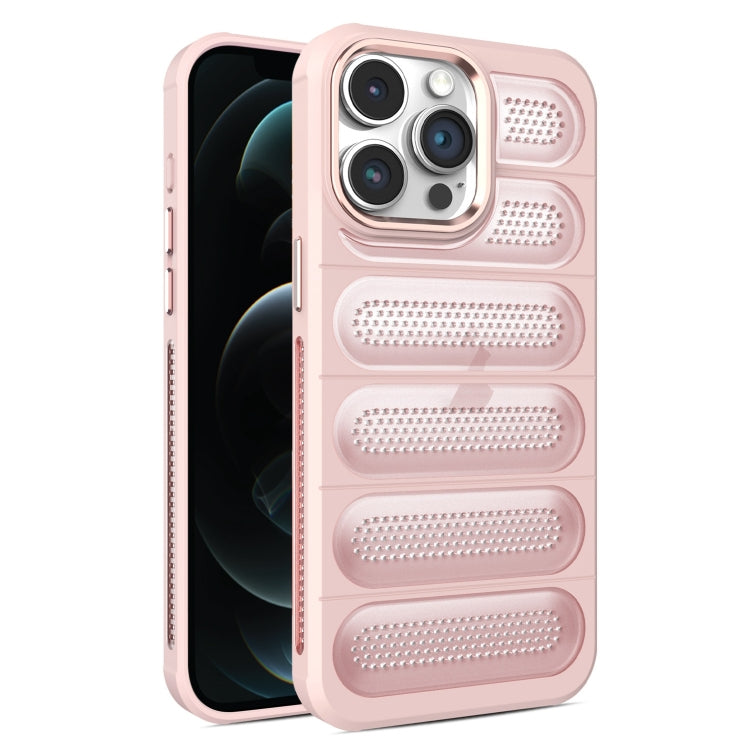 For iPhone 12 Pro Max Cooling Armor Translucent Mesh Breathable Phone Case