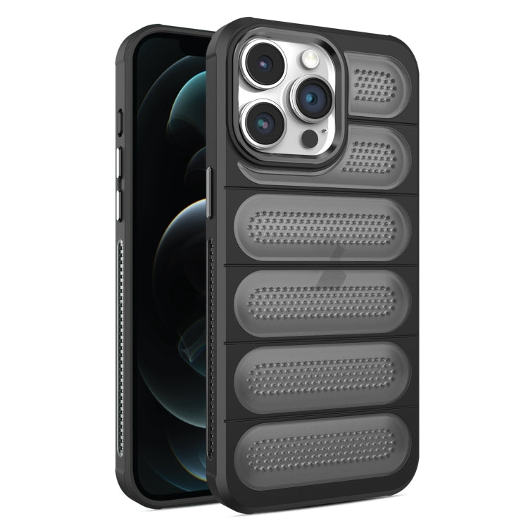 For iPhone 12 Pro Max Cooling Armor Translucent Mesh Breathable Phone Case