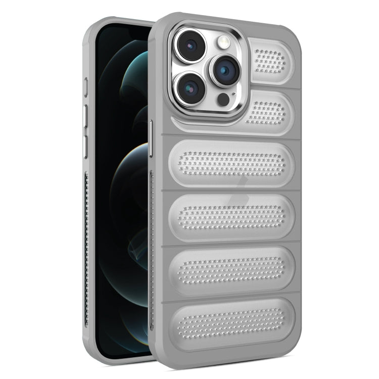 For iPhone 12 Pro Max Cooling Armor Translucent Mesh Breathable Phone Case