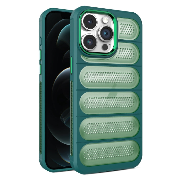 For iPhone 12 Pro Max Cooling Armor Translucent Mesh Breathable Phone Case