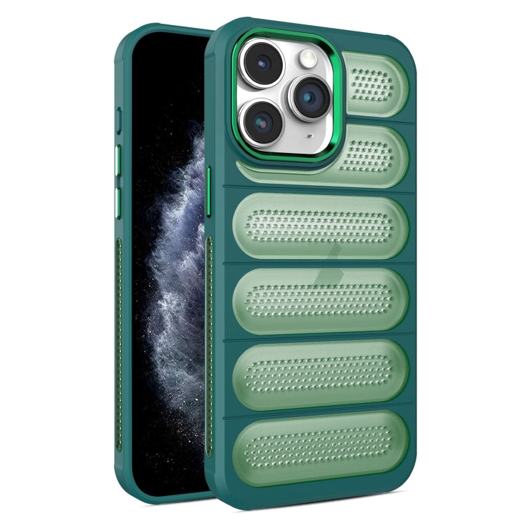 For iPhone 11 Pro Max Cooling Armor Translucent Mesh Breathable Phone Case