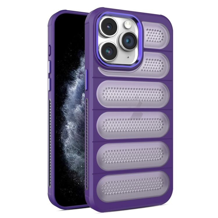 For iPhone 11 Pro Cooling Armor Translucent Mesh Breathable Phone Case