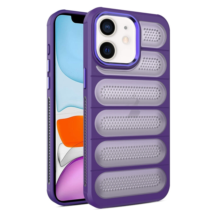 For iPhone 11 Cooling Armor Translucent Mesh Breathable Phone Case