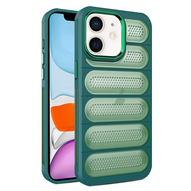 For iPhone 11 Cooling Armor Translucent Mesh Breathable Phone Case