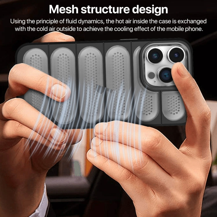 For iPhone 11 Pro Max Cooling Armor Translucent Mesh Breathable Phone Case