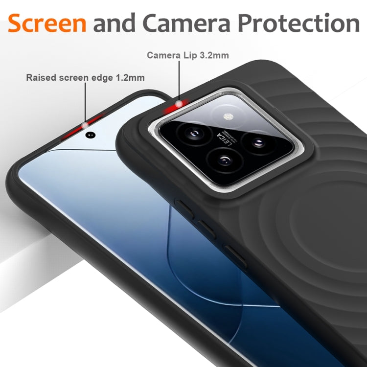 For Xiaomi 14 Pro Wave Texture MagSafe Magnetic Liquid Silicone Phone Case