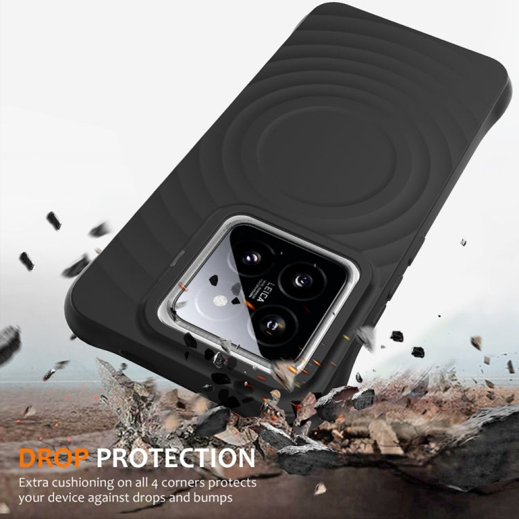 For Xiaomi 14 Pro Wave Texture MagSafe Magnetic Liquid Silicone Phone Case
