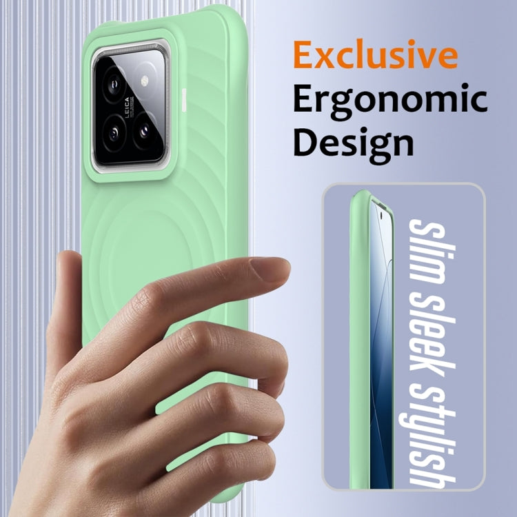 For Xiaomi 14 Pro Wave Texture MagSafe Magnetic Liquid Silicone Phone Case