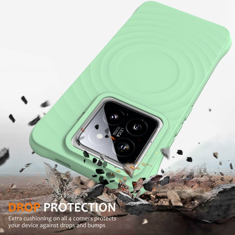 For Xiaomi 14 Pro Wave Texture MagSafe Magnetic Liquid Silicone Phone Case