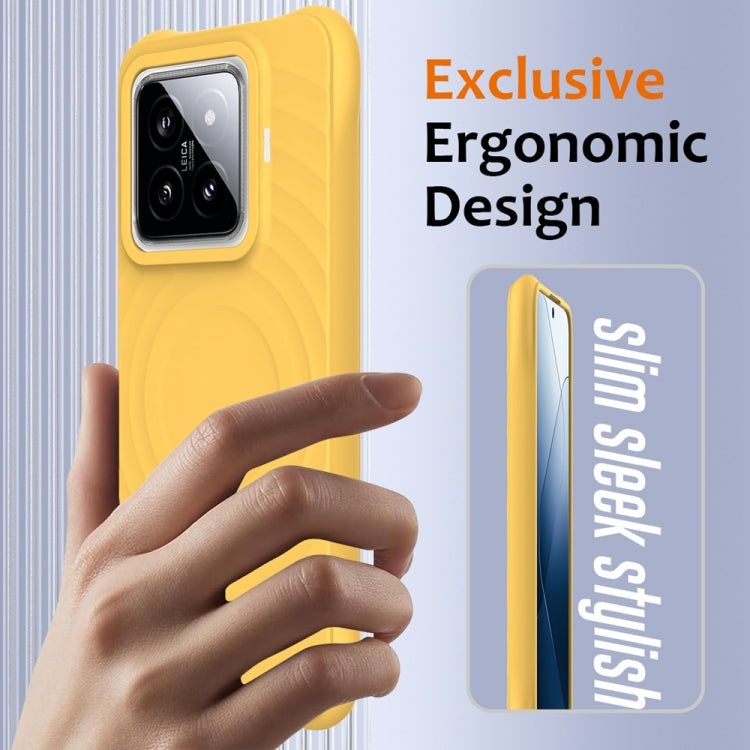 For Xiaomi 14 Pro Wave Texture MagSafe Magnetic Liquid Silicone Phone Case