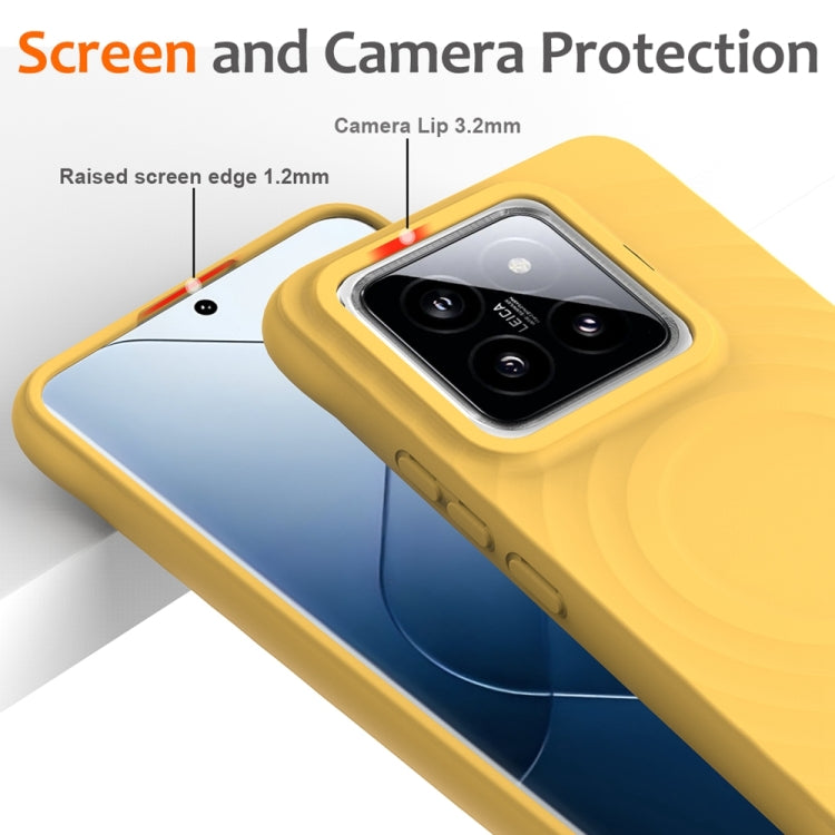 For Xiaomi 14 Pro Wave Texture MagSafe Magnetic Liquid Silicone Phone Case
