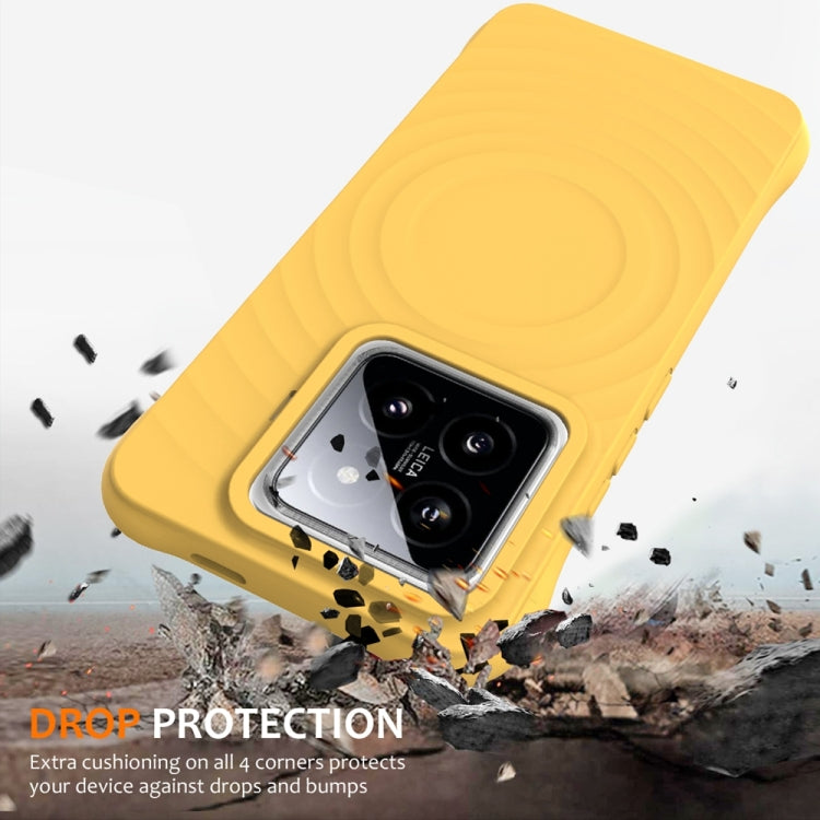 For Xiaomi 14 Pro Wave Texture MagSafe Magnetic Liquid Silicone Phone Case