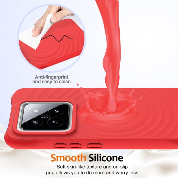 For Xiaomi 14 Pro Wave Texture MagSafe Magnetic Liquid Silicone Phone Case