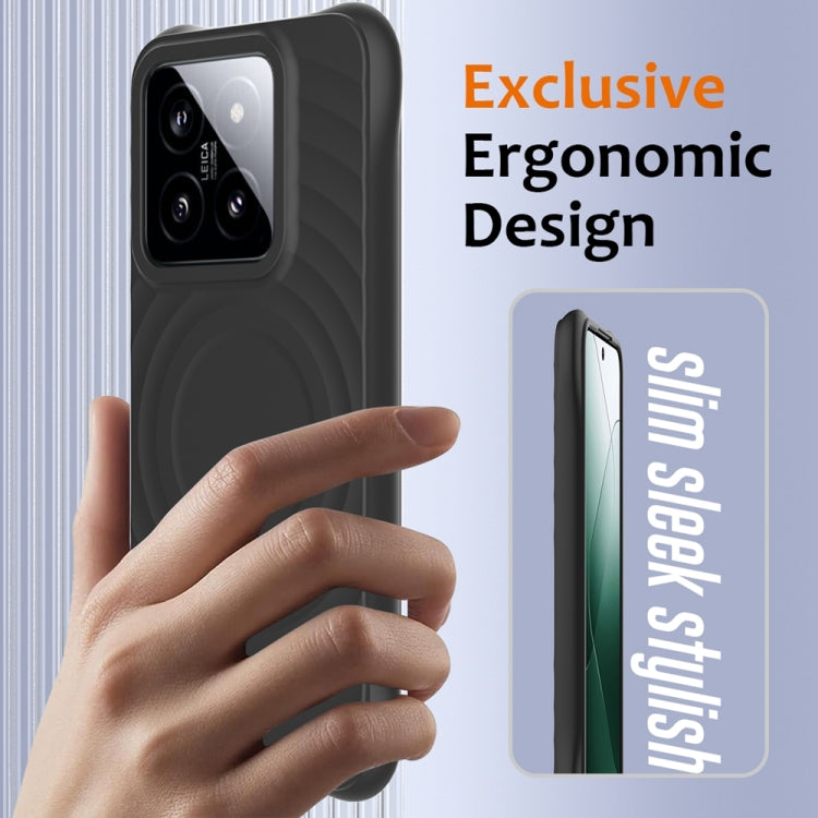 For Xiaomi 14 Wave Texture MagSafe Magnetic Liquid Silicone Phone Case