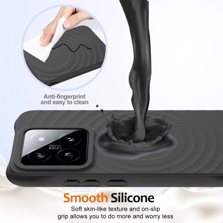 For Xiaomi 14 Wave Texture MagSafe Magnetic Liquid Silicone Phone Case