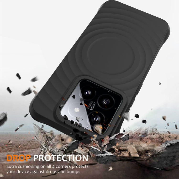 For Xiaomi 14 Wave Texture MagSafe Magnetic Liquid Silicone Phone Case
