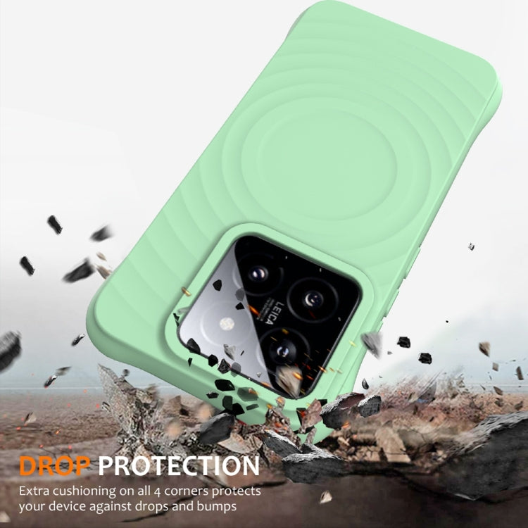 For Xiaomi 14 Wave Texture MagSafe Magnetic Liquid Silicone Phone Case