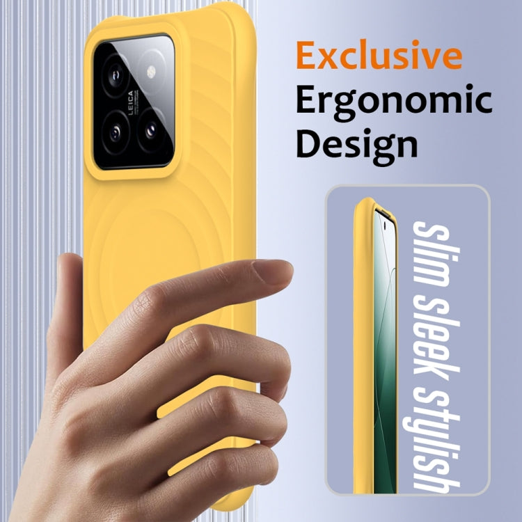 For Xiaomi 14 Wave Texture MagSafe Magnetic Liquid Silicone Phone Case