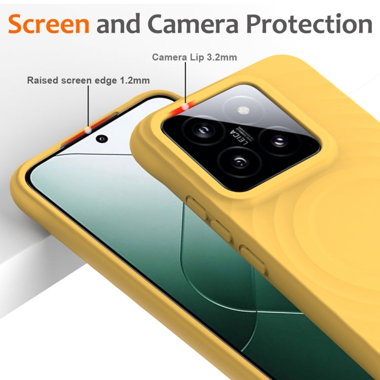 For Xiaomi 14 Wave Texture MagSafe Magnetic Liquid Silicone Phone Case