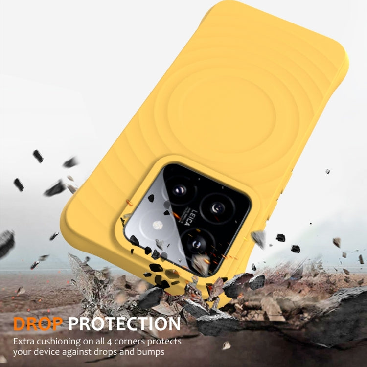 For Xiaomi 14 Wave Texture MagSafe Magnetic Liquid Silicone Phone Case
