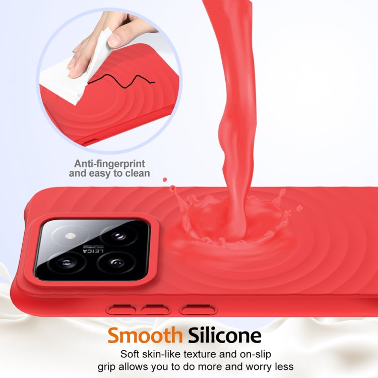 For Xiaomi 14 Wave Texture MagSafe Magnetic Liquid Silicone Phone Case