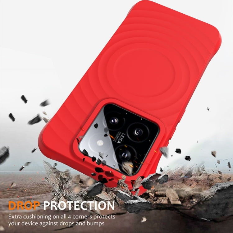 For Xiaomi 14 Wave Texture MagSafe Magnetic Liquid Silicone Phone Case