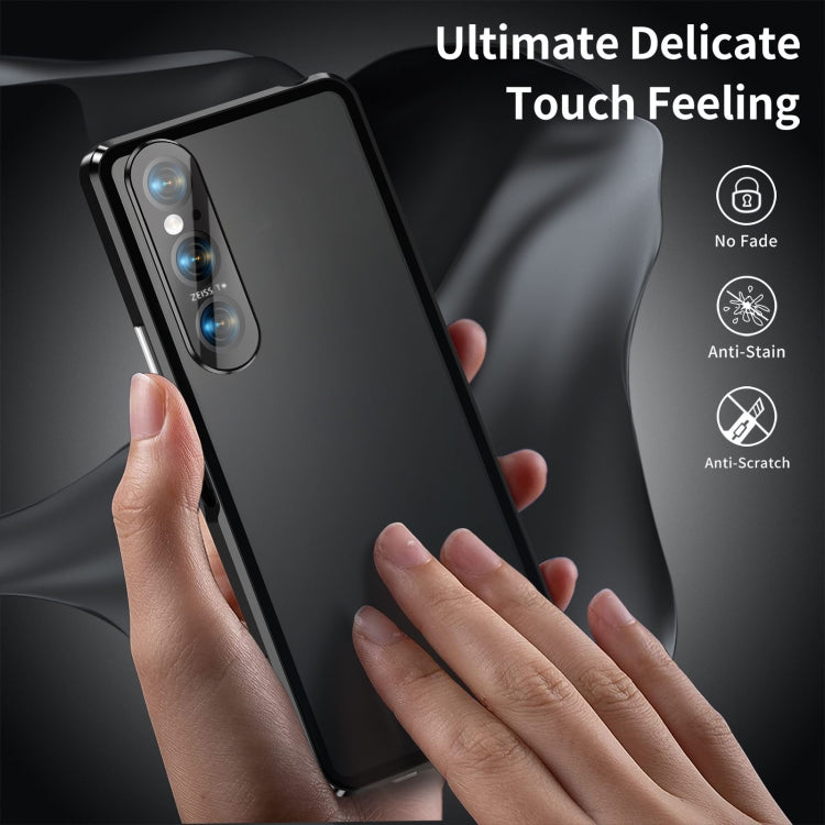 For Sony Xperia 1 V HD Magnetic Metal Tempered Glass Phone Case