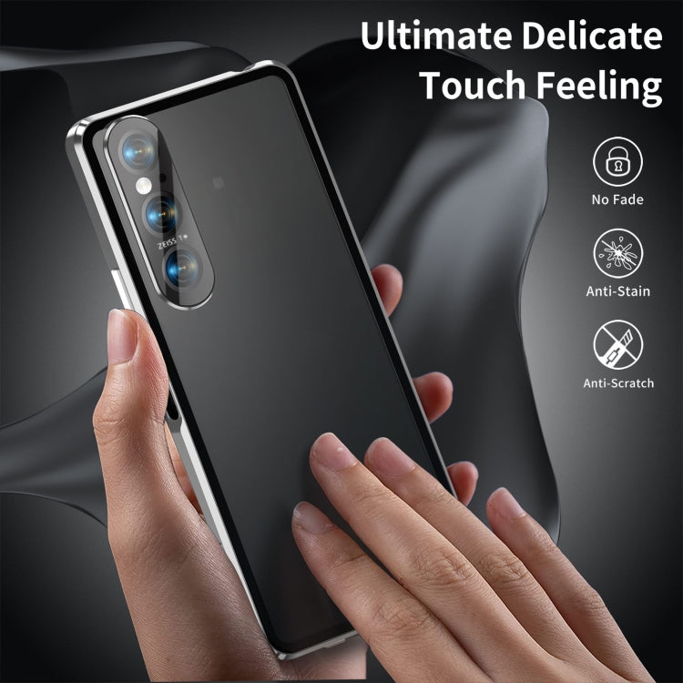 For Sony Xperia 1 V HD Magnetic Metal Tempered Glass Phone Case