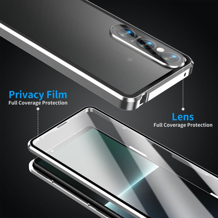 For Sony Xperia 1 V HD Magnetic Metal Tempered Glass Phone Case