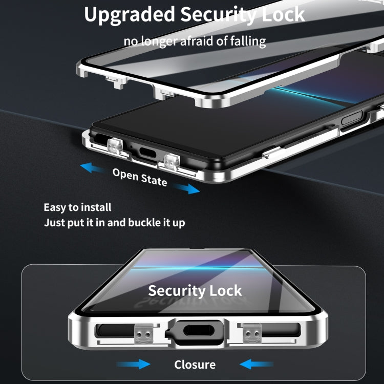 For Sony Xperia 1 V HD Magnetic Metal Tempered Glass Phone Case
