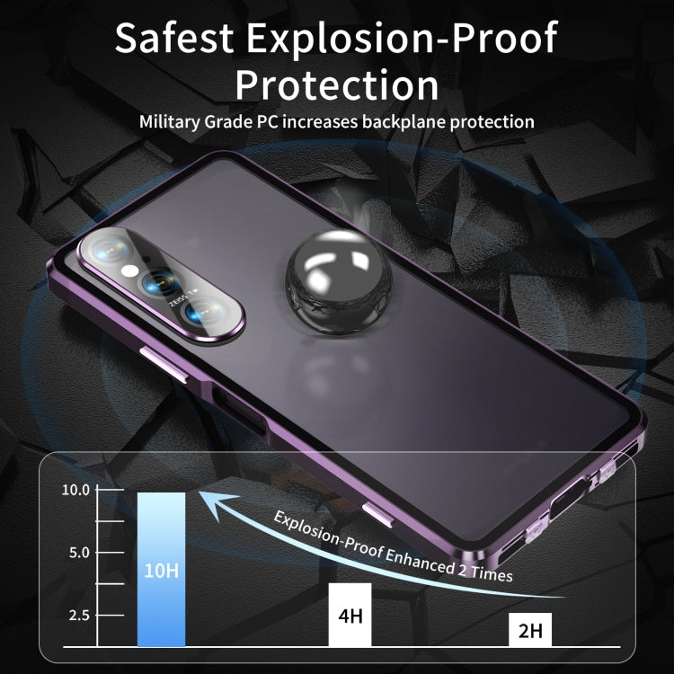 For Sony Xperia 1 V HD Magnetic Metal Tempered Glass Phone Case