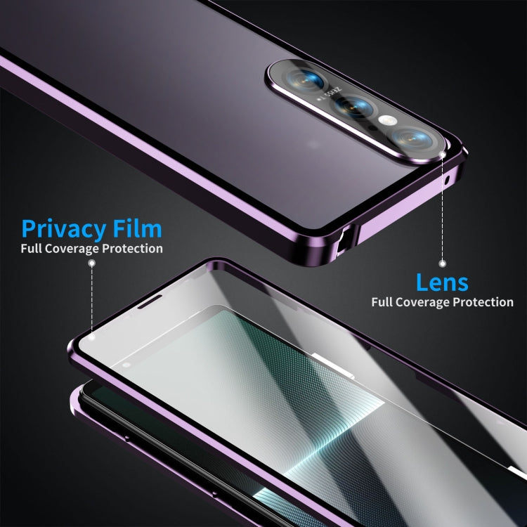 For Sony Xperia 1 V HD Magnetic Metal Tempered Glass Phone Case