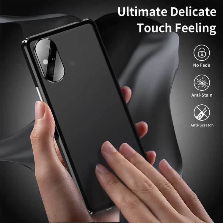 For Sony Xperia 5 V HD Magnetic Metal Tempered Glass Phone Case