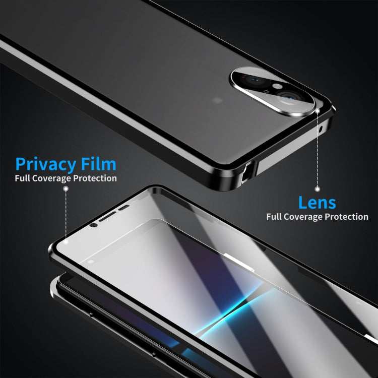 For Sony Xperia 5 V HD Magnetic Metal Tempered Glass Phone Case