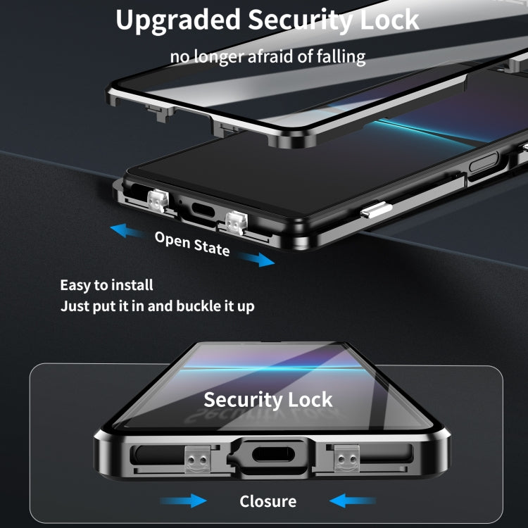 For Sony Xperia 5 V HD Magnetic Metal Tempered Glass Phone Case