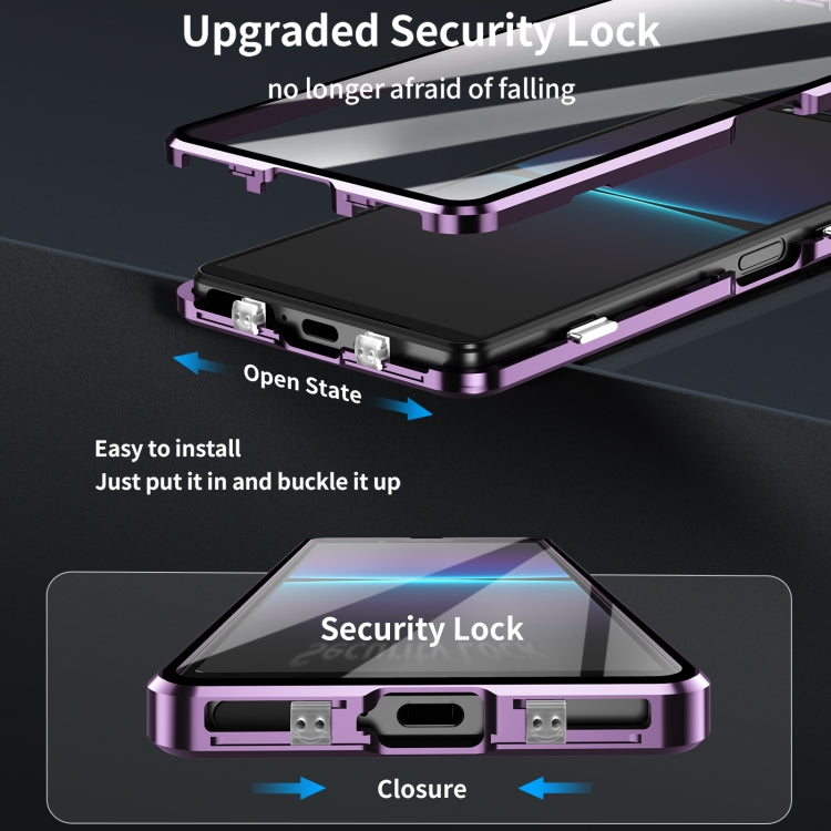 For Sony Xperia 5 V HD Magnetic Metal Tempered Glass Phone Case