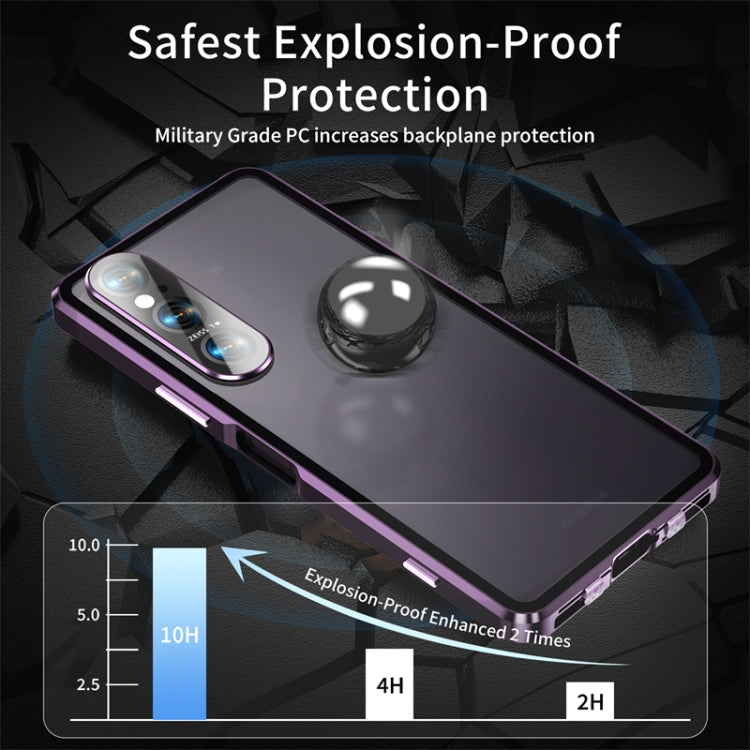 For Sony Xperia 1 VI HD Magnetic Metal Tempered Glass Phone Case