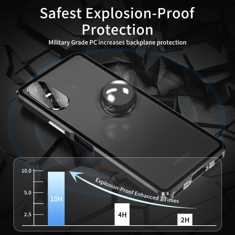 For Sony Xperia 10 VI HD Magnetic Metal Tempered Glass Phone Case