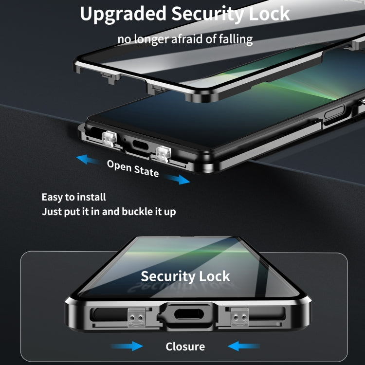 For Sony Xperia 10 VI HD Magnetic Metal Tempered Glass Phone Case