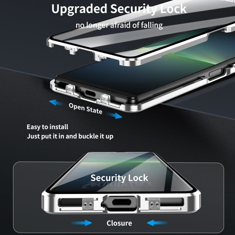 For Sony Xperia 10 VI HD Magnetic Metal Tempered Glass Phone Case