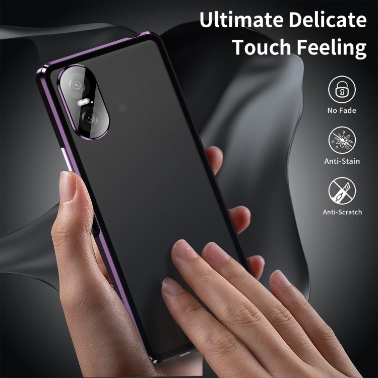 For Sony Xperia 10 VI HD Magnetic Metal Tempered Glass Phone Case