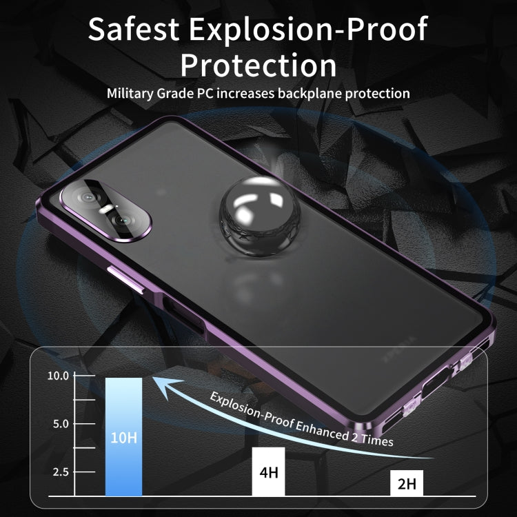 For Sony Xperia 10 VI HD Magnetic Metal Tempered Glass Phone Case