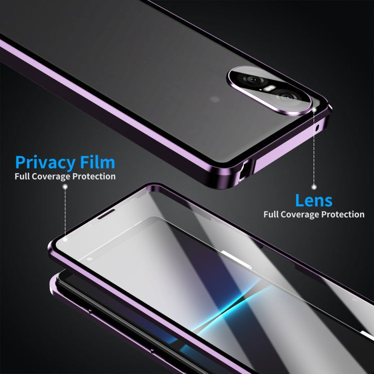 For Sony Xperia 10 VI HD Magnetic Metal Tempered Glass Phone Case