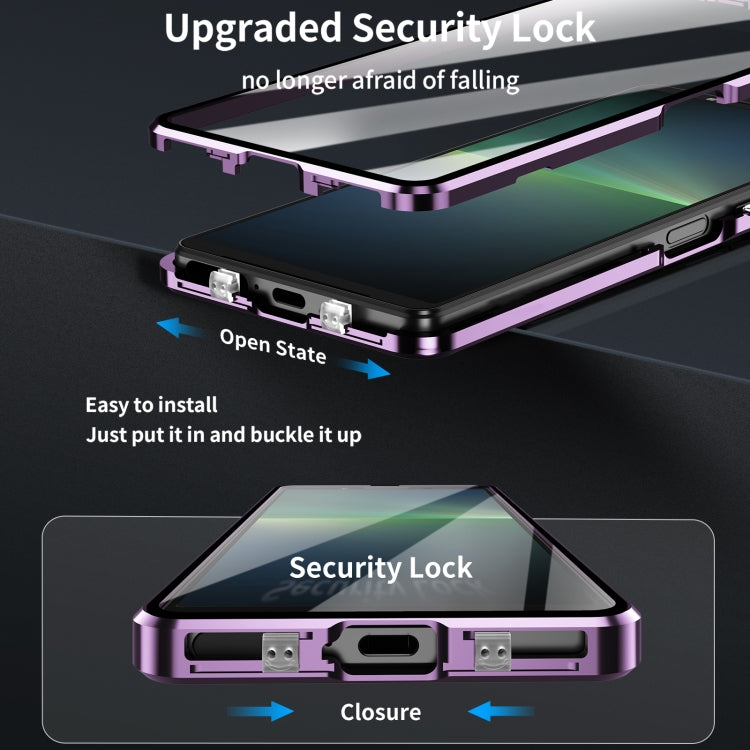 For Sony Xperia 10 VI HD Magnetic Metal Tempered Glass Phone Case