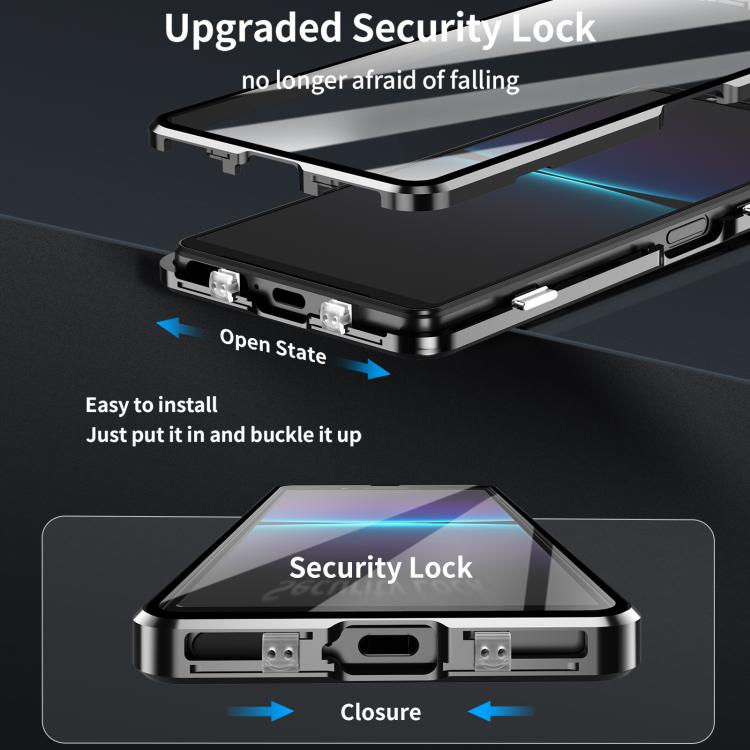 For Sony Xperia 1 VII HD Magnetic Metal Tempered Glass Phone Case