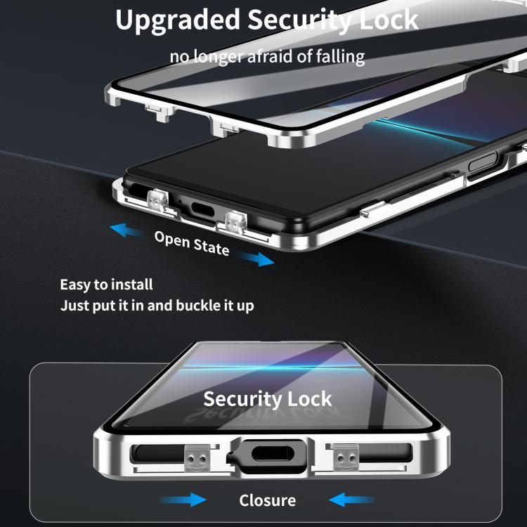 For Sony Xperia 1 VII HD Magnetic Metal Tempered Glass Phone Case