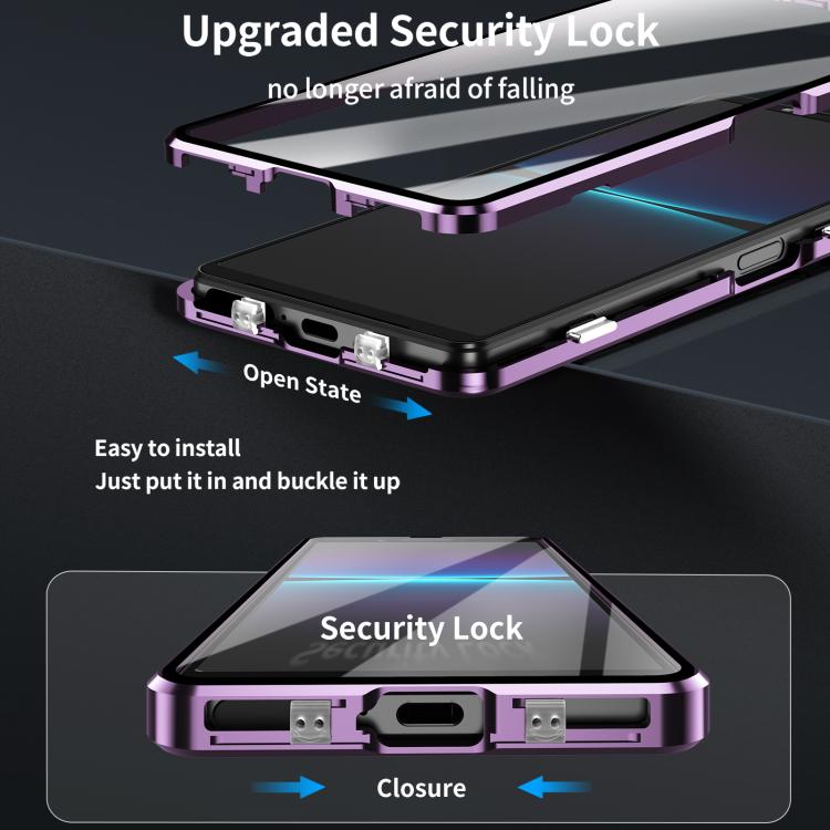 For Sony Xperia 1 VII HD Magnetic Metal Tempered Glass Phone Case